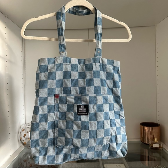 BDG Bags Uo Bdg Denim Tote Bag With Checkered Pattern Poshmark